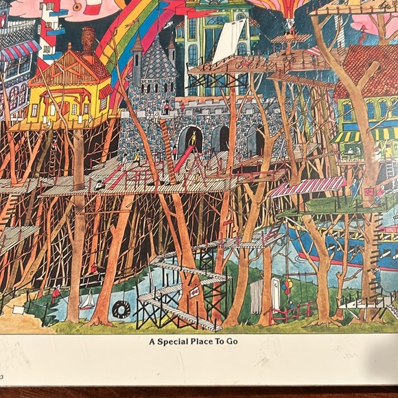 Bruce Johnson "A Special Place To Go" Print with Tree House, Pirate Ship, Castle - Picture 10 of 13